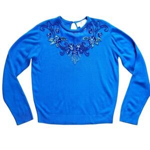 Vintage Maurada sweater blue embellished size M